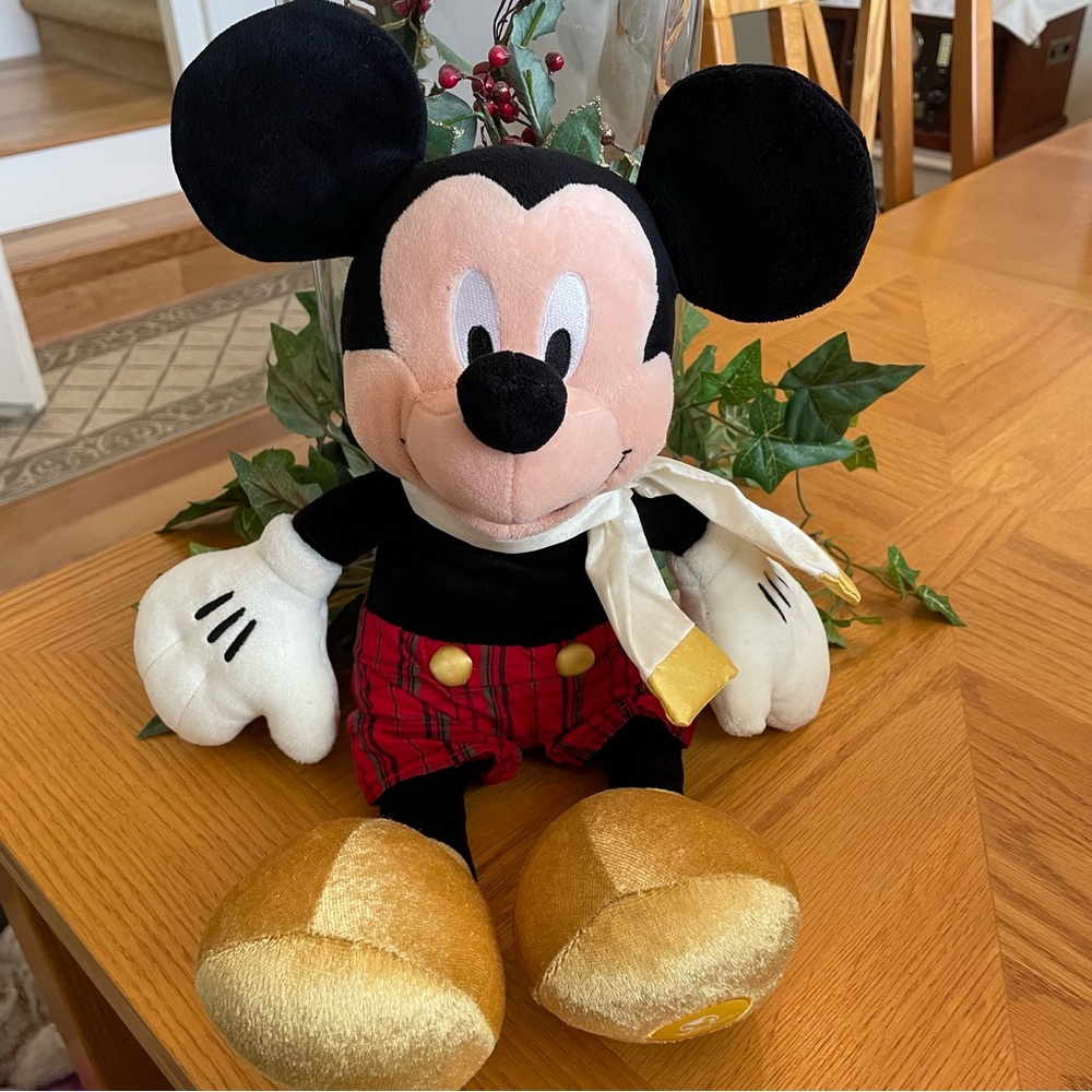 Mickey Mouse Winter Plaid Shorts and Scarf Plush
